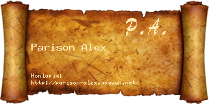 Parison Alex névjegykártya